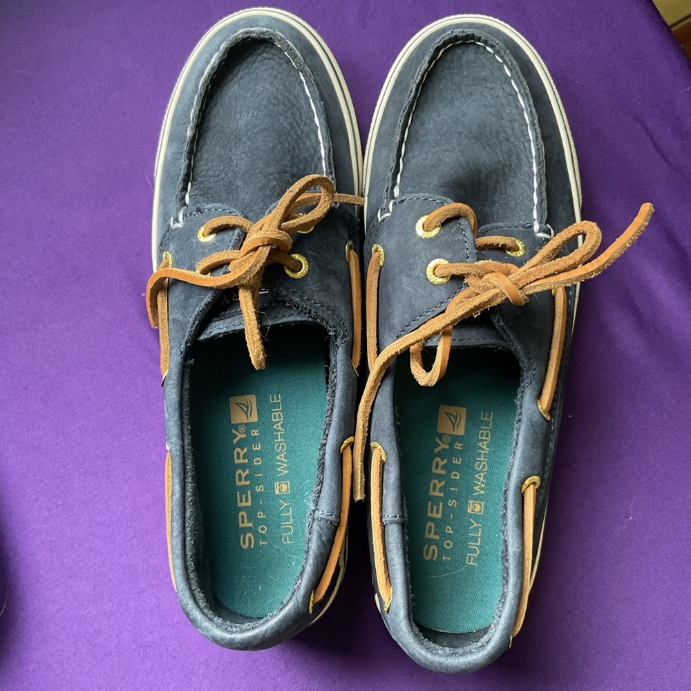 Sperry Blue Women’s Top Sider Leather Boat Shoes Sz 6
